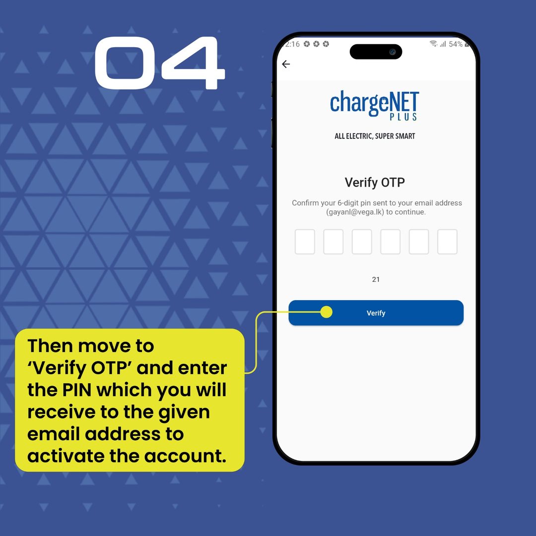 chargeNET Plus charging instructions step 4